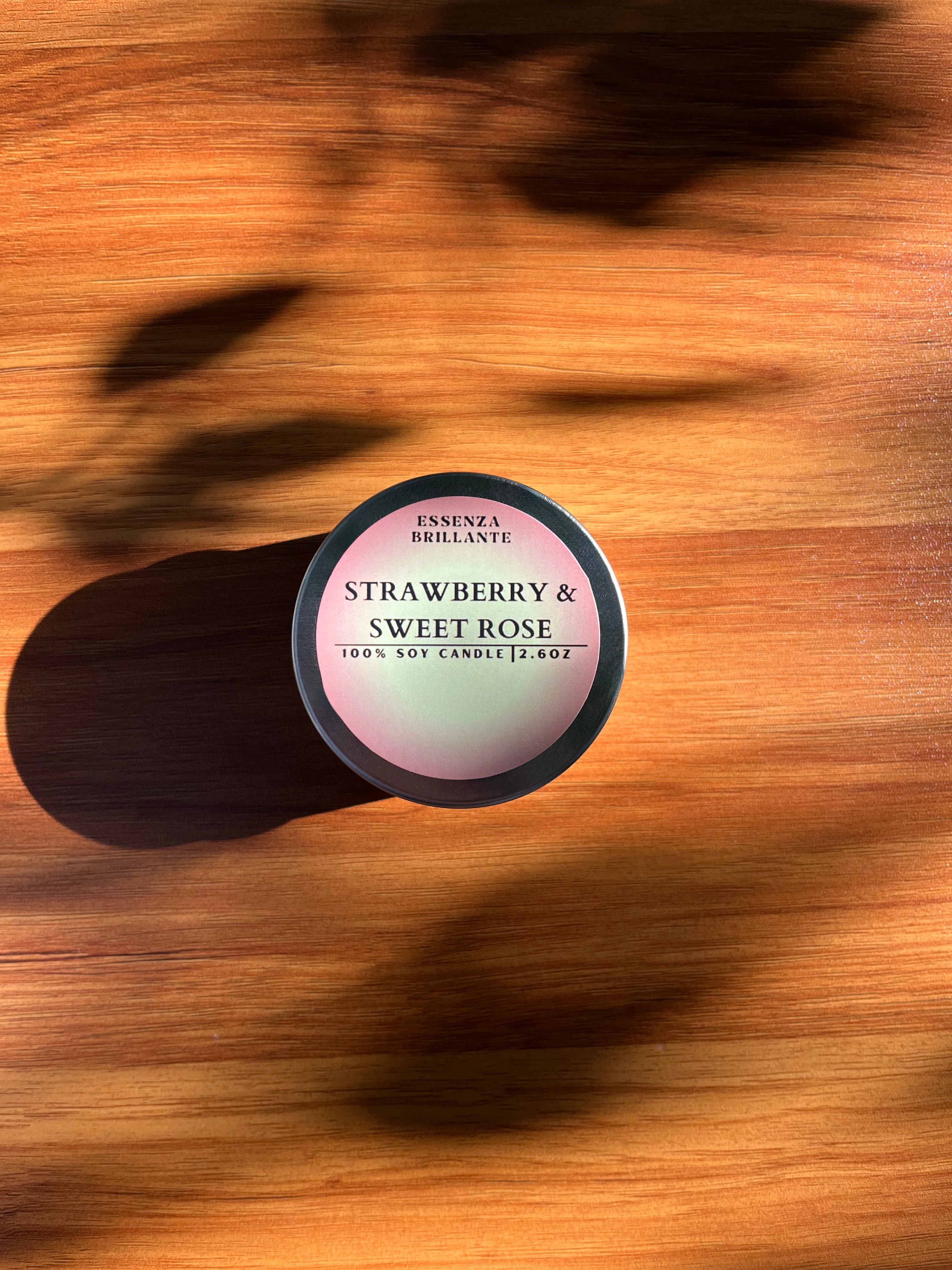 Strawberry & Sweet Rose Soy Wax Candle