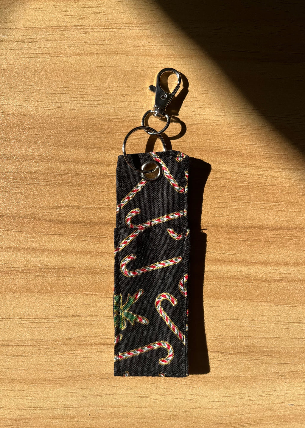 Candy Cane Print Chapstick/Lipstick Carrier