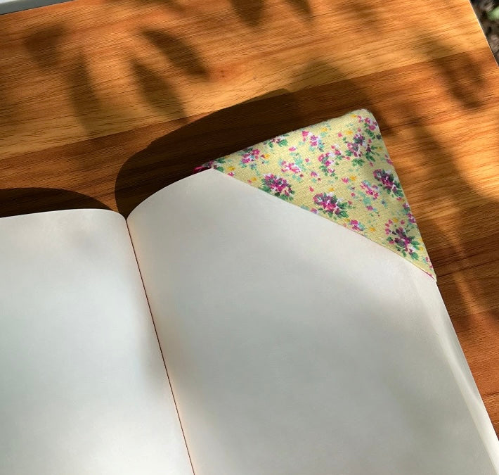 Dark Pink Floral Corner Bookmark
