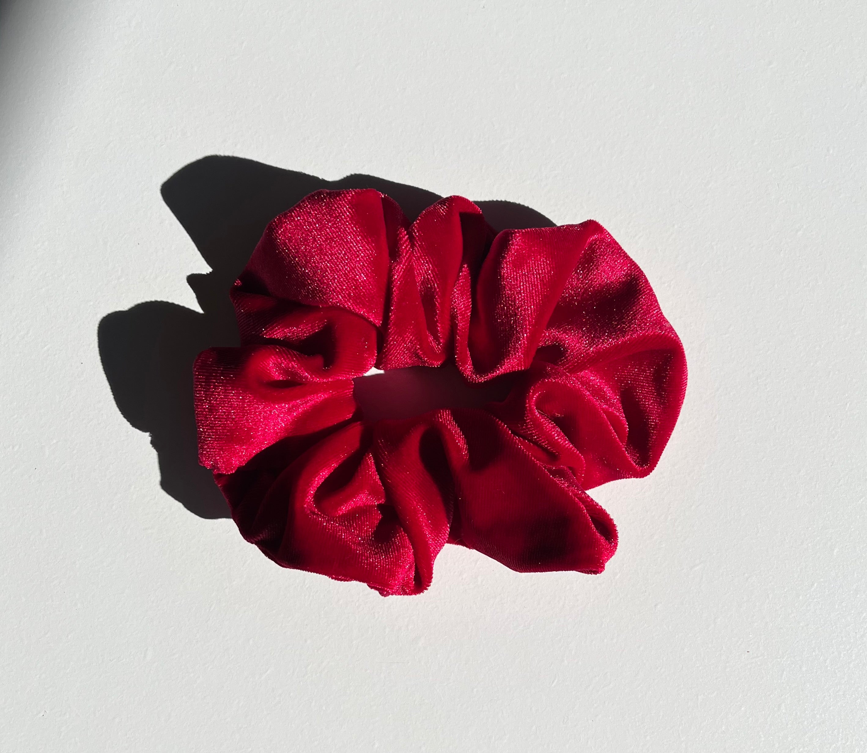 Cherry Red Velvet Scrunchie