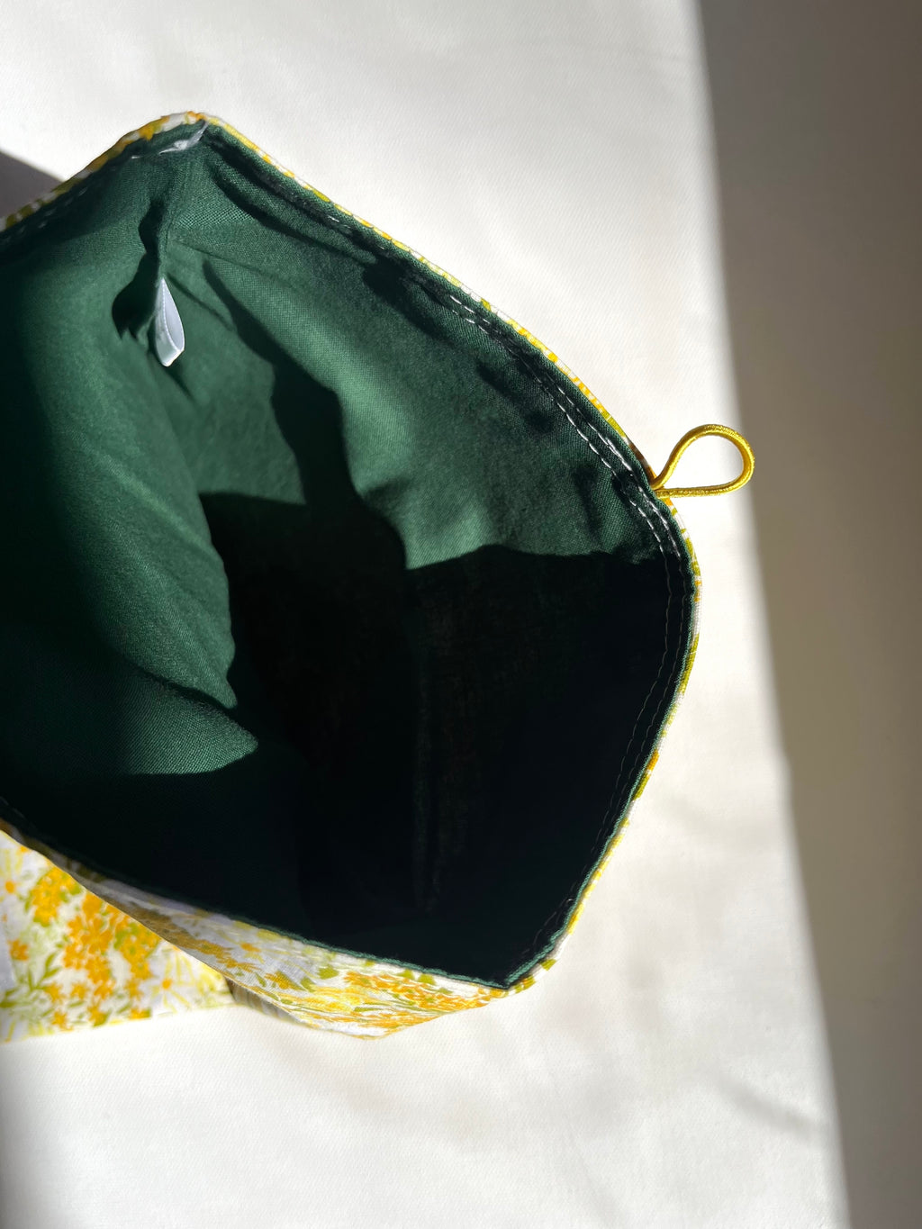 Yellow Bloom Print w Front Pocket Book Sleeve