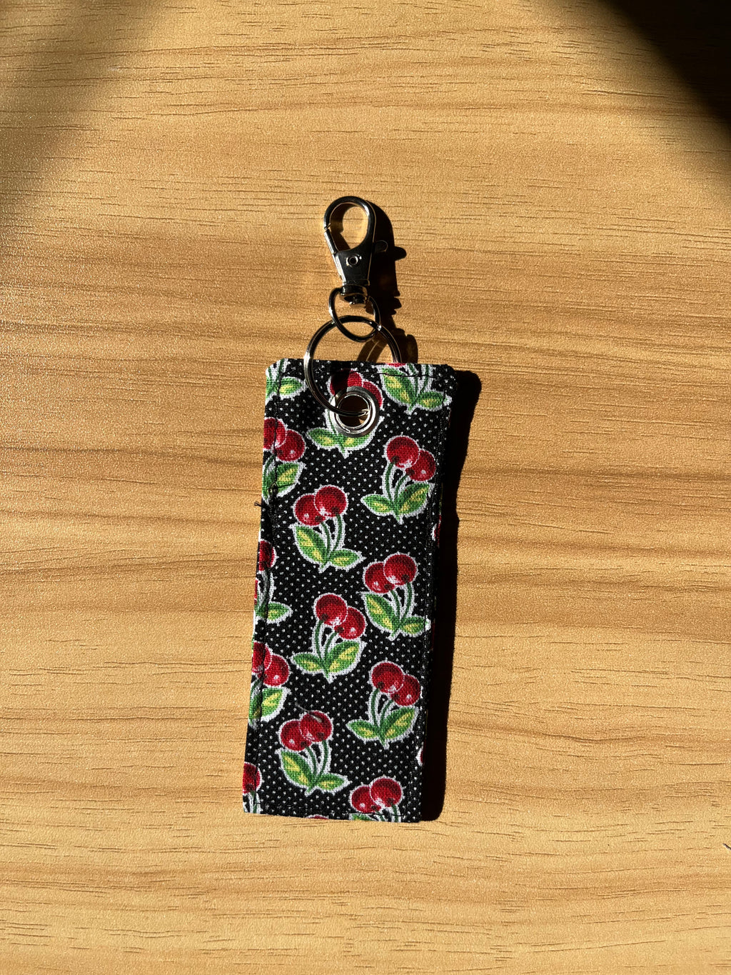 Bitty Cherry Print Chapstick/Lipstick Carrier