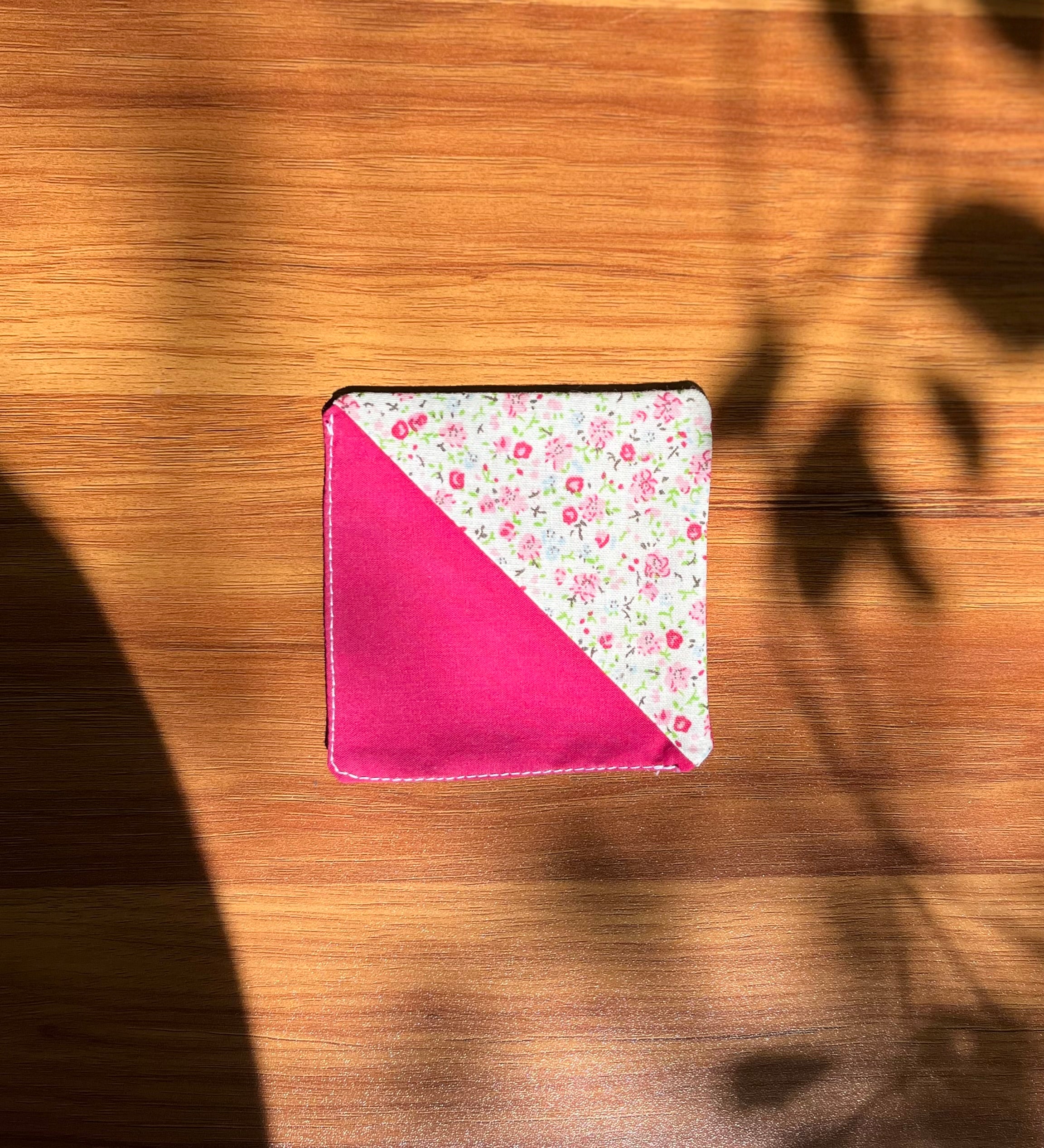 Dark Pink Floral Corner Bookmark