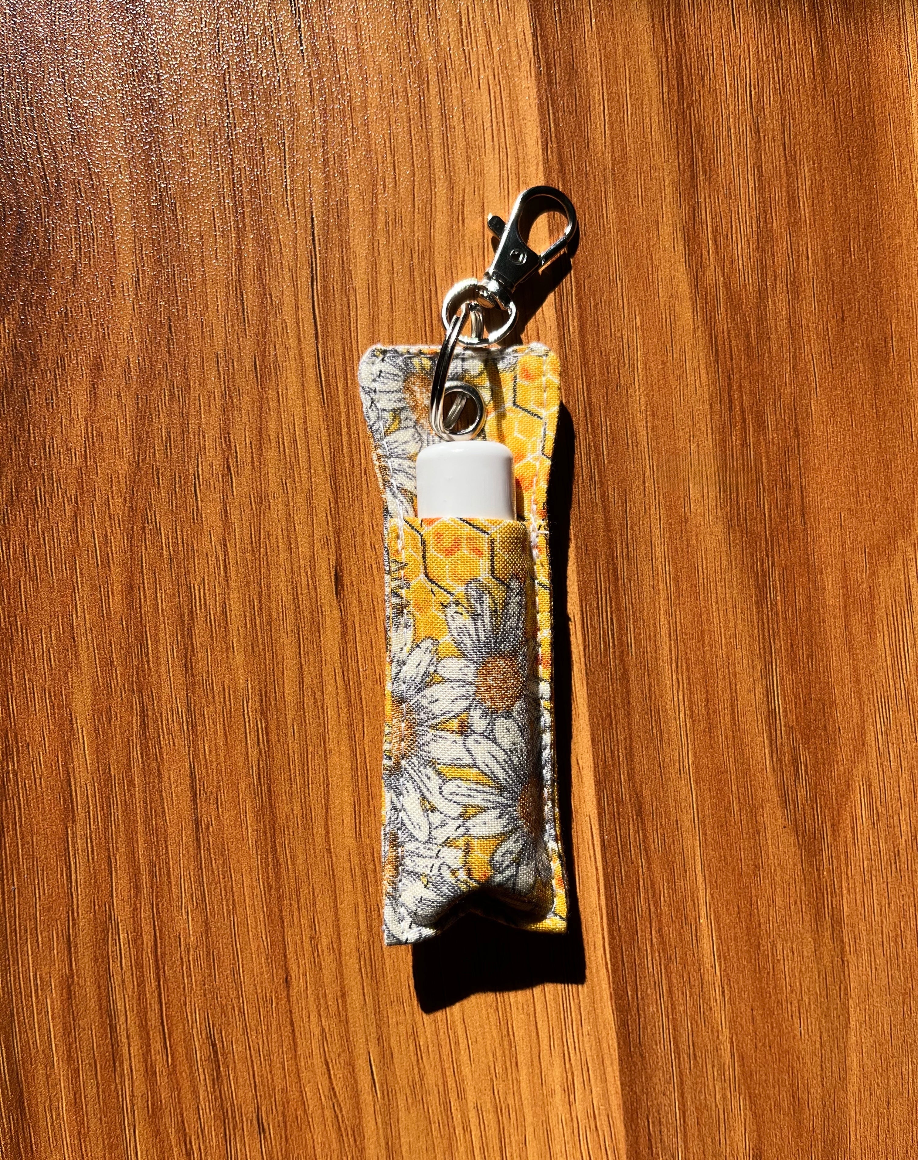 Daisy Honeycomb Print Chapstick/Lipstick Carrier