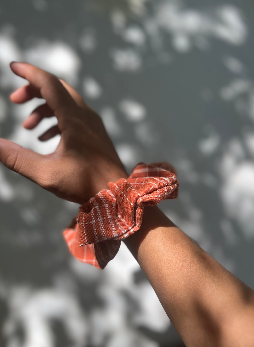 Orange Plaid Scrunchie