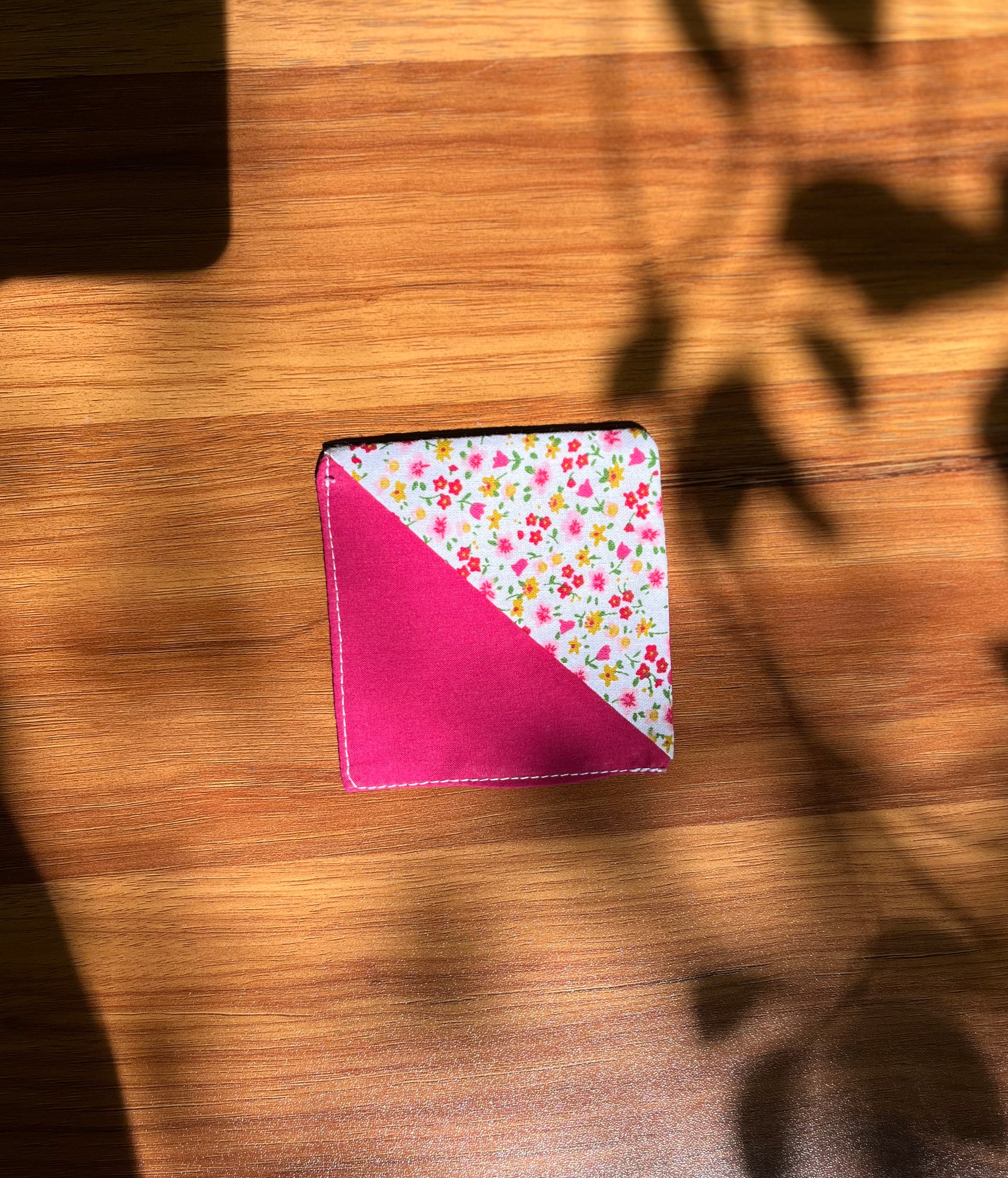 Dark Pink Floral Corner Bookmark
