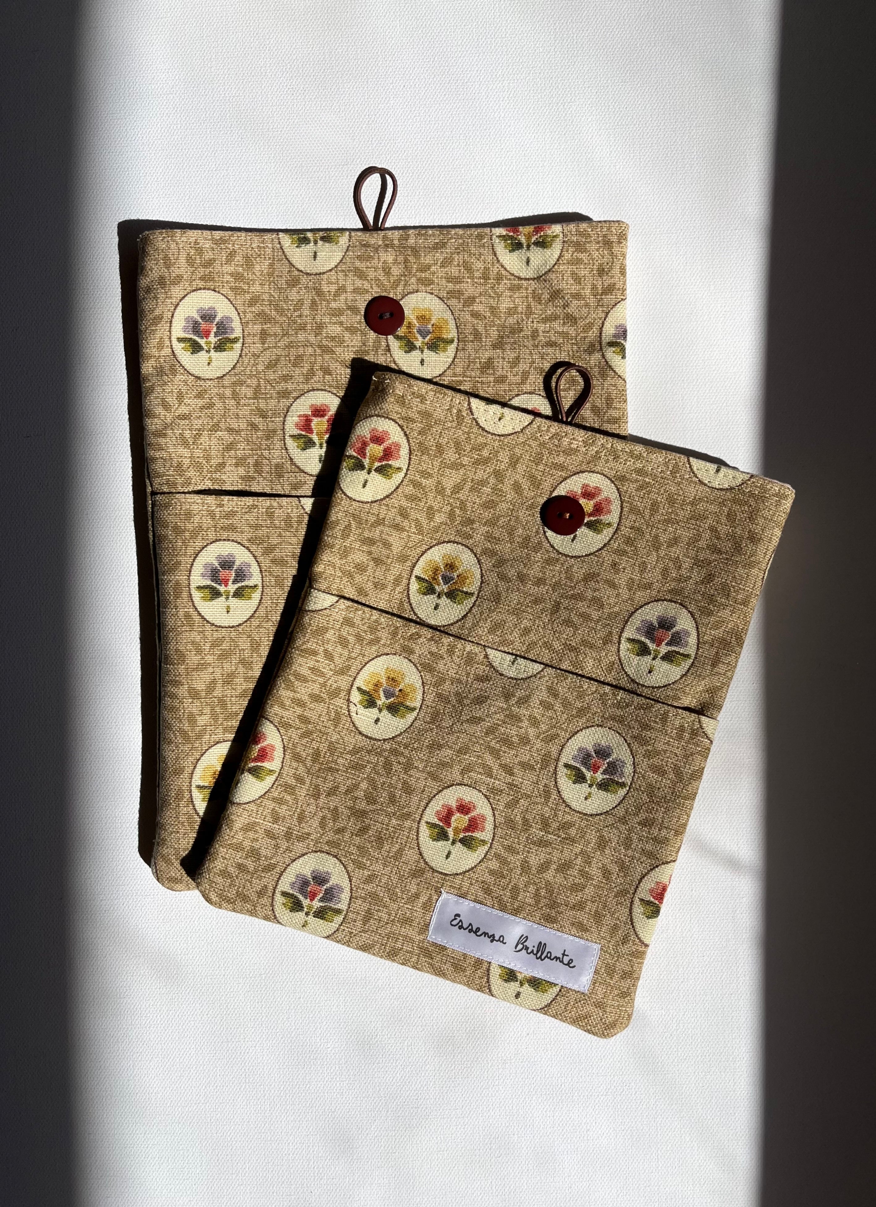 Floral Letter w Front Pocket Book Sleeve