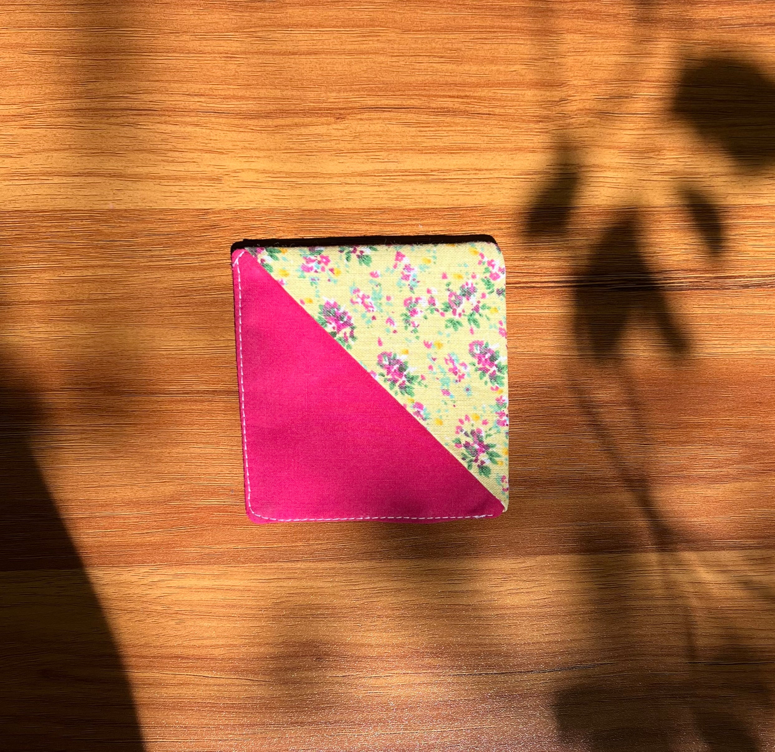 Dark Pink Floral Corner Bookmark