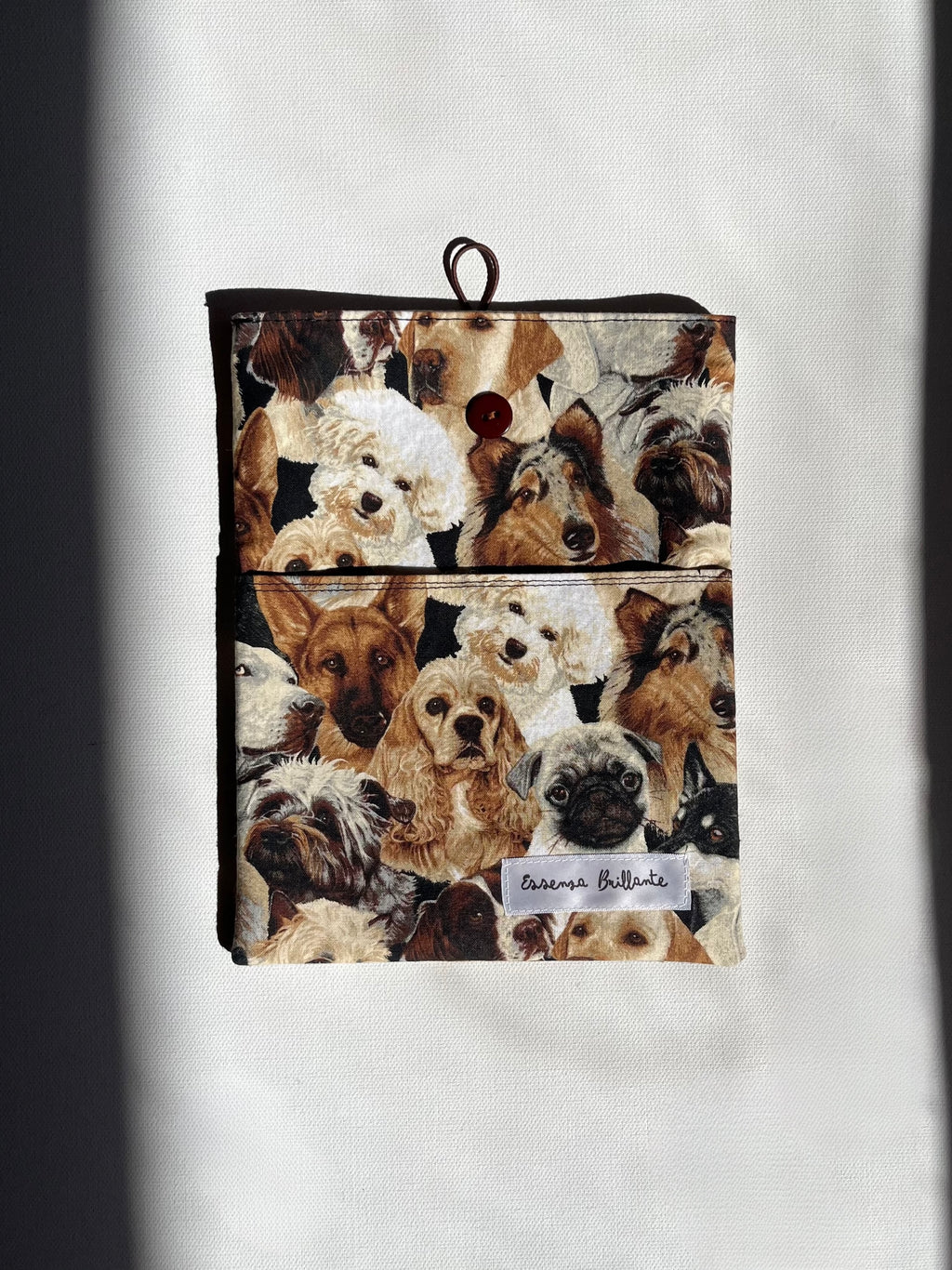 Dog Print w Front Pocket Book Sleeve