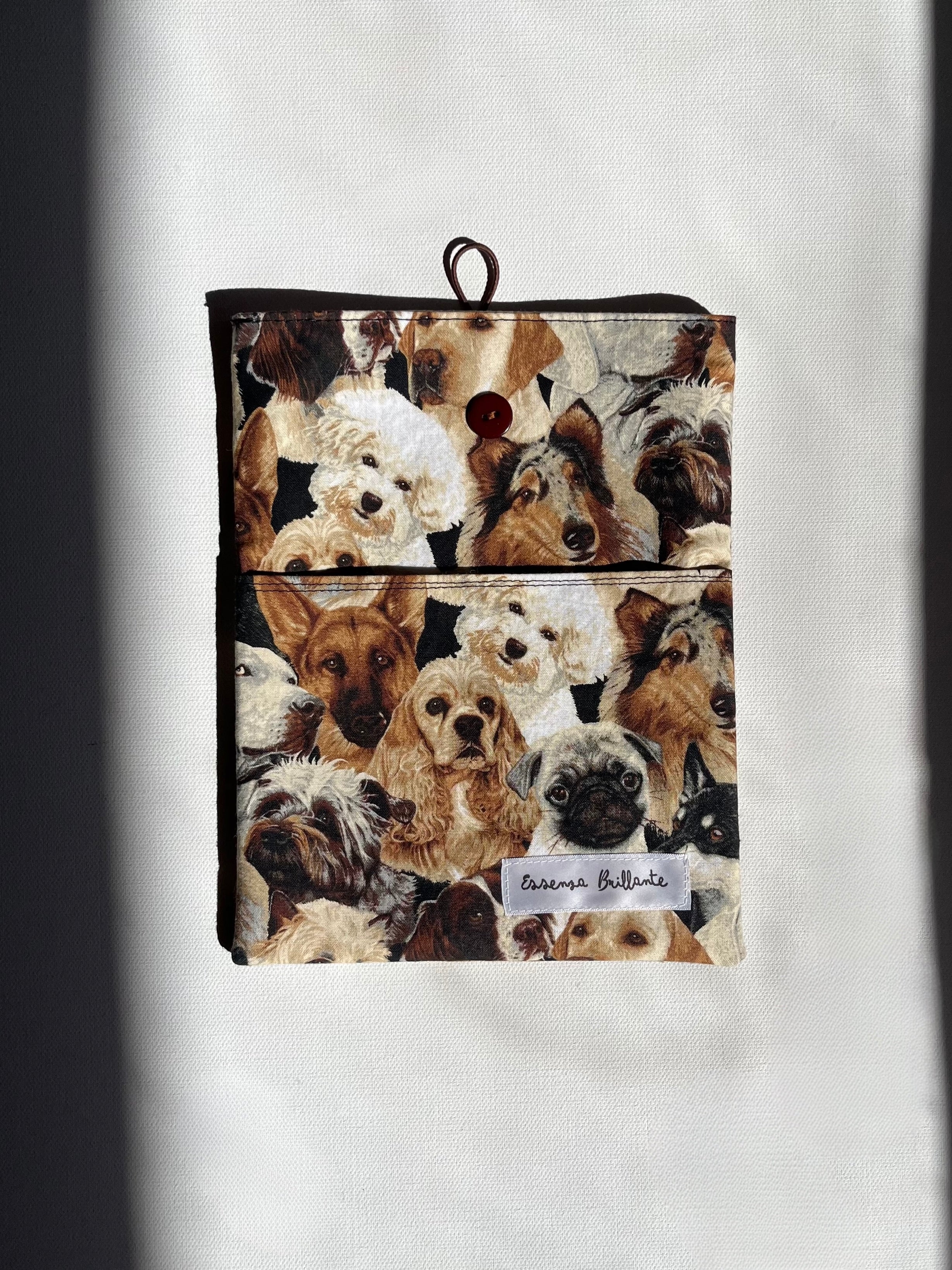 Dog Print w Front Pocket Book Sleeve
