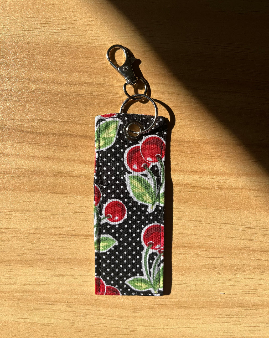 Big Cherry Print Chapstick/Lipstick Carrier