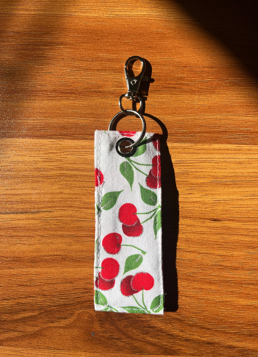 Pretty Cherry Print Chapstick/Lipstick Carrier