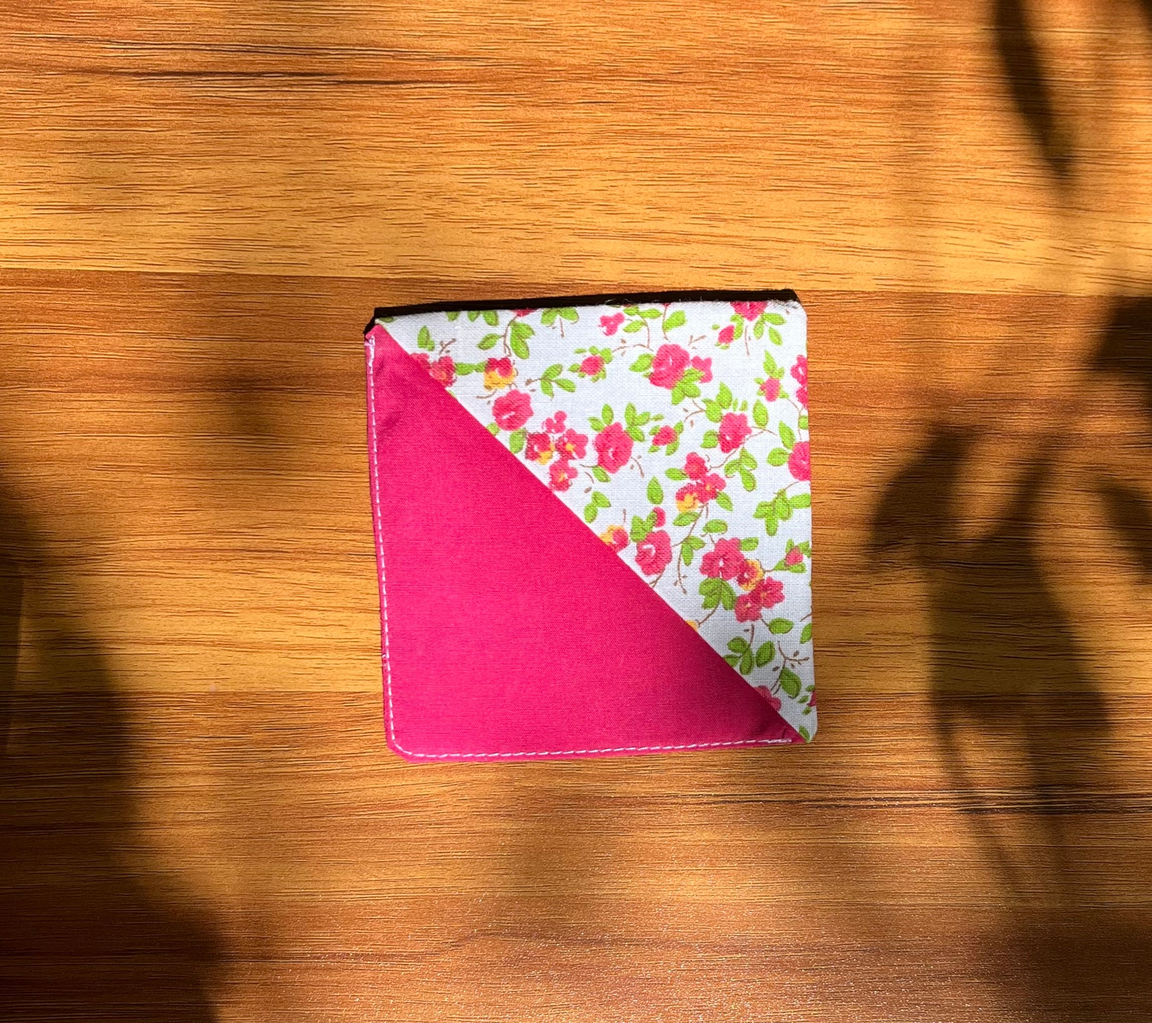 Dark Pink Floral Corner Bookmark
