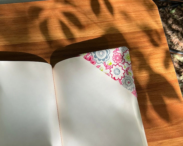 Dark Pink Floral Corner Bookmark