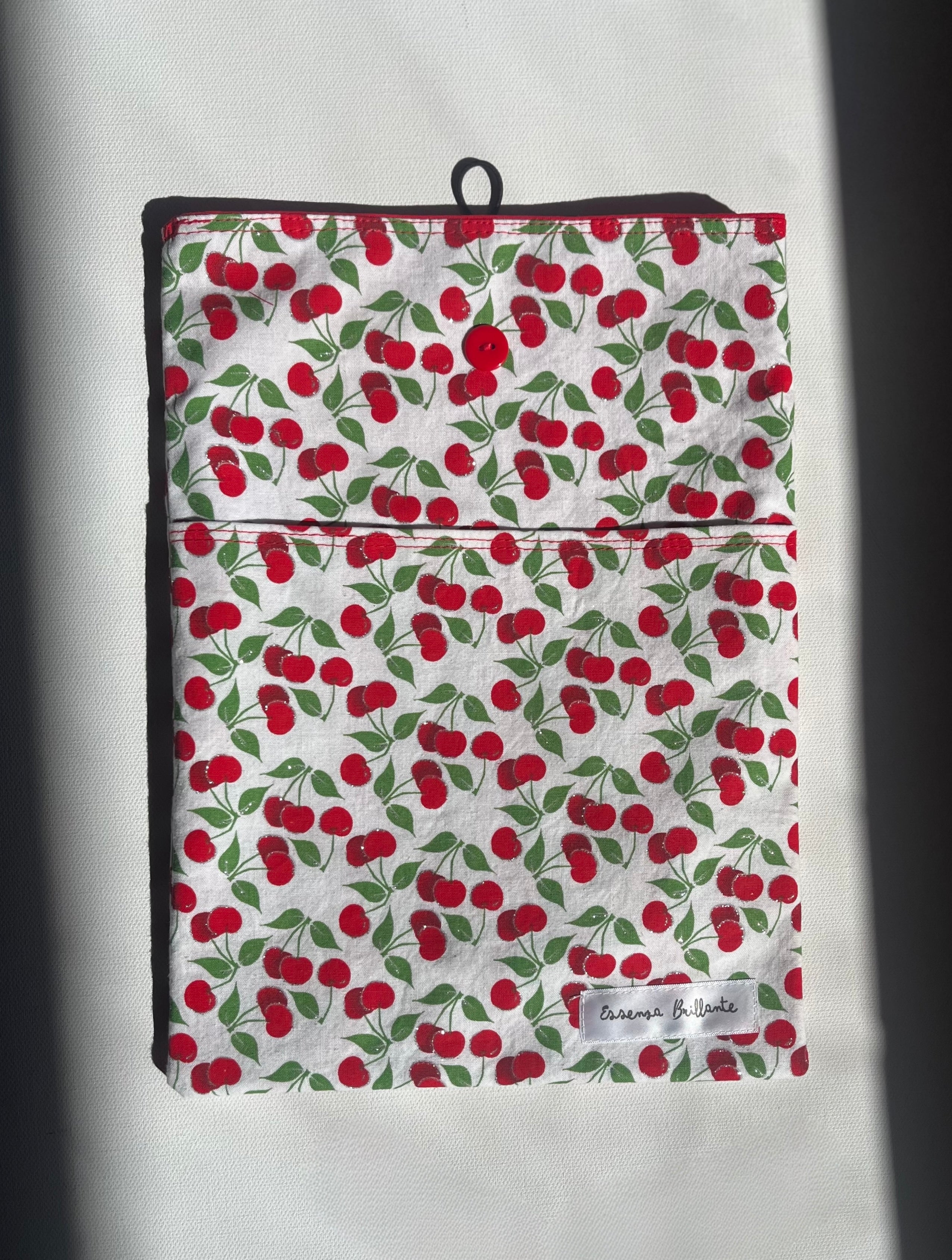 White Cherry w Front Pocket Book Sleeve