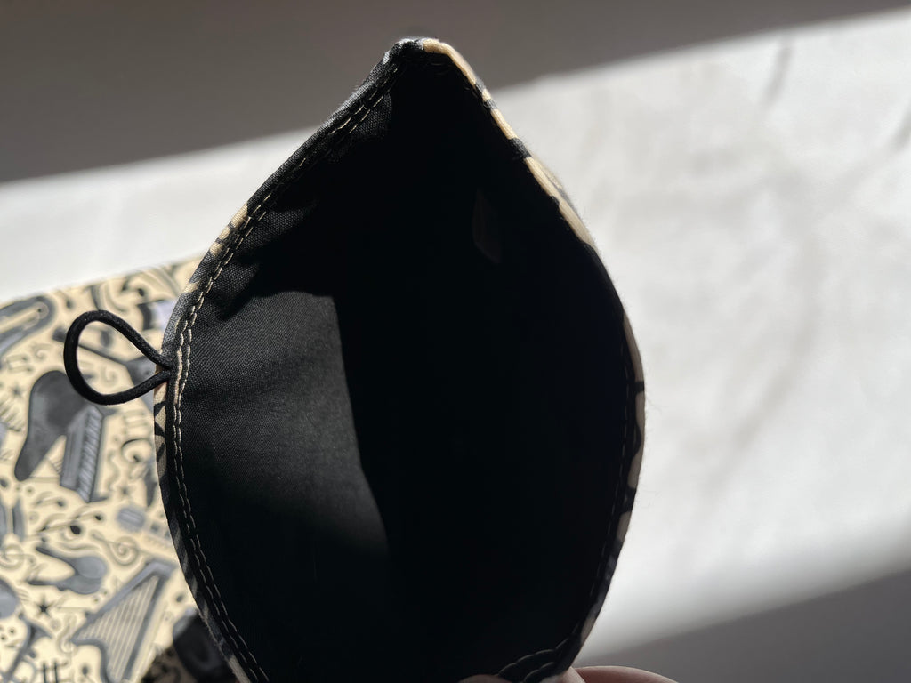 Beige Music Print w Front Pocket Book Sleeve