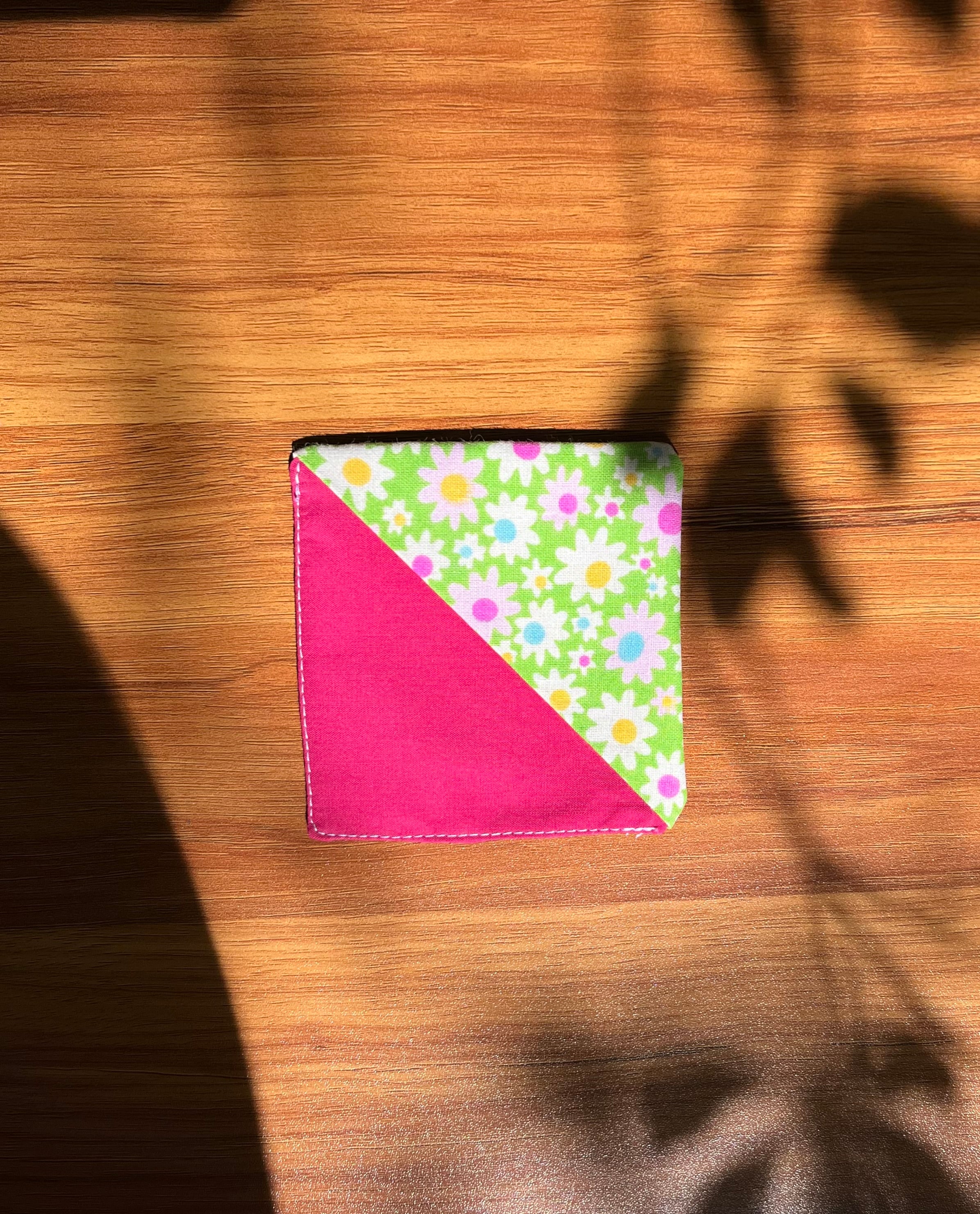 Dark Pink Floral Corner Bookmark