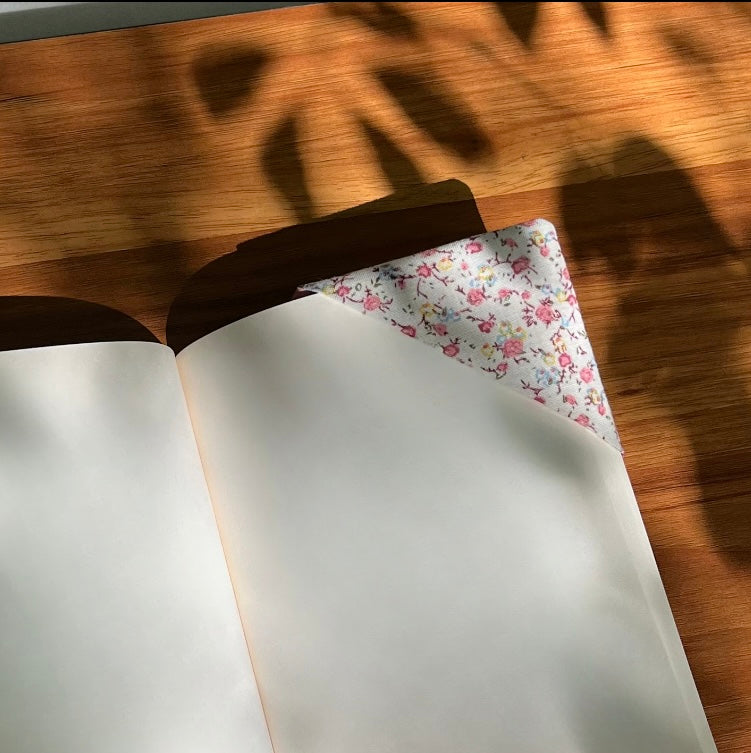 Dark Pink Floral Corner Bookmark