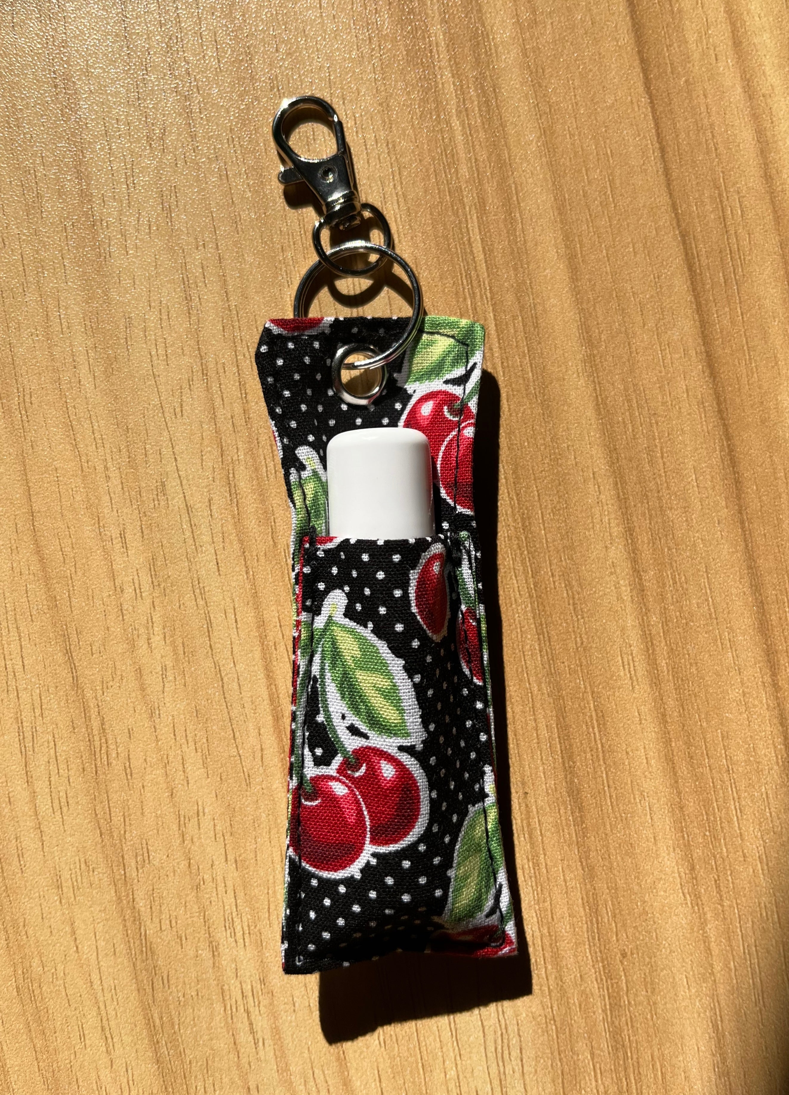 Big Cherry Print Chapstick/Lipstick Carrier