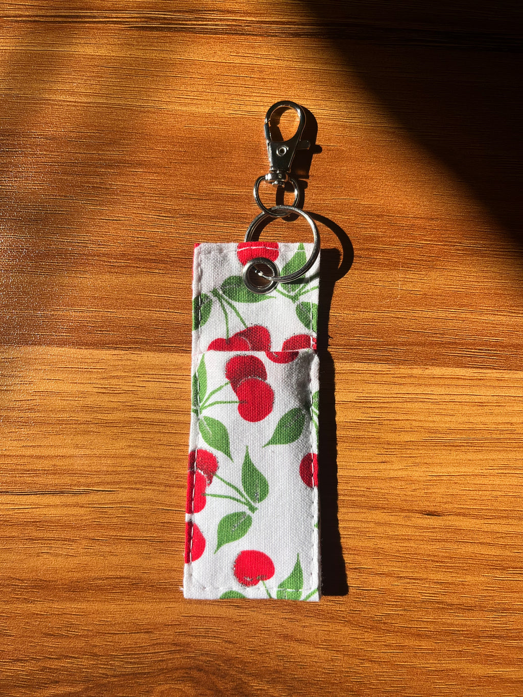 Pretty Cherry Print Chapstick/Lipstick Carrier