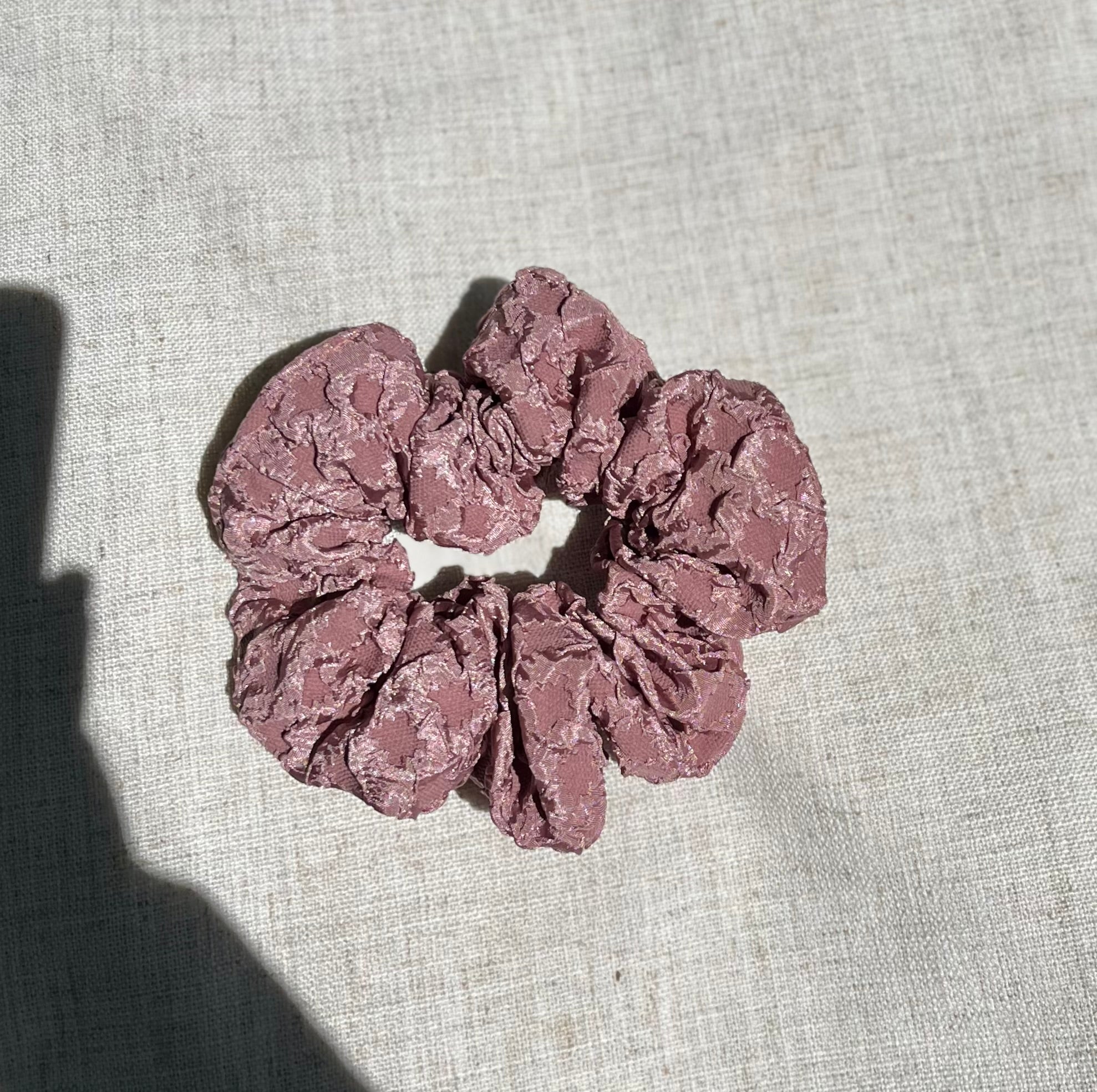 Patterned Mauve Scrunchie