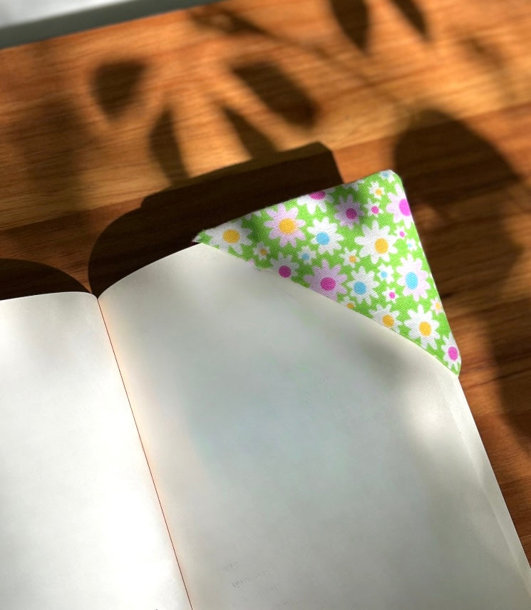 Dark Pink Floral Corner Bookmark