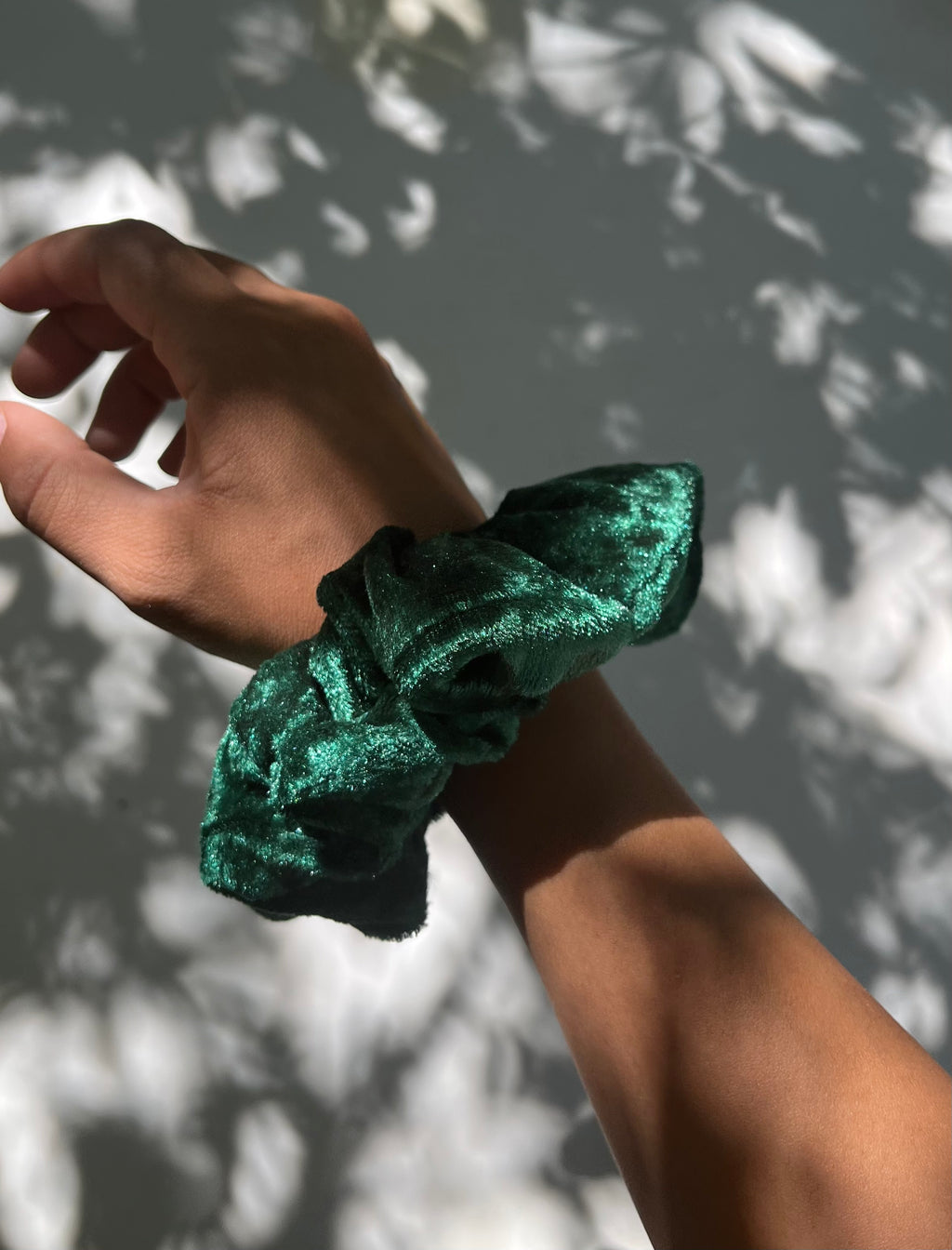 Velvet Green Scrunchie