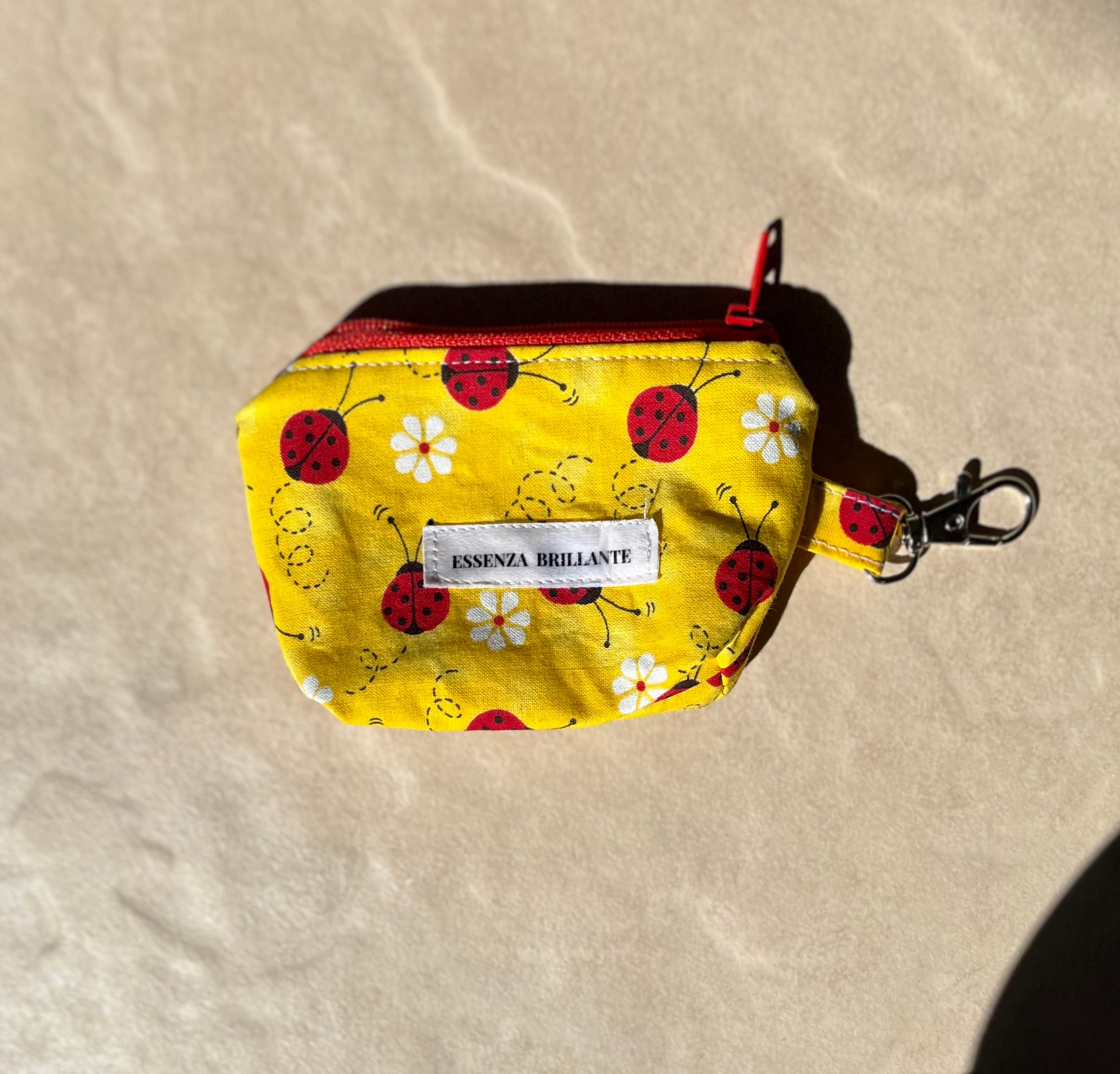 Spring Ladybug Zipper Coin Pouch