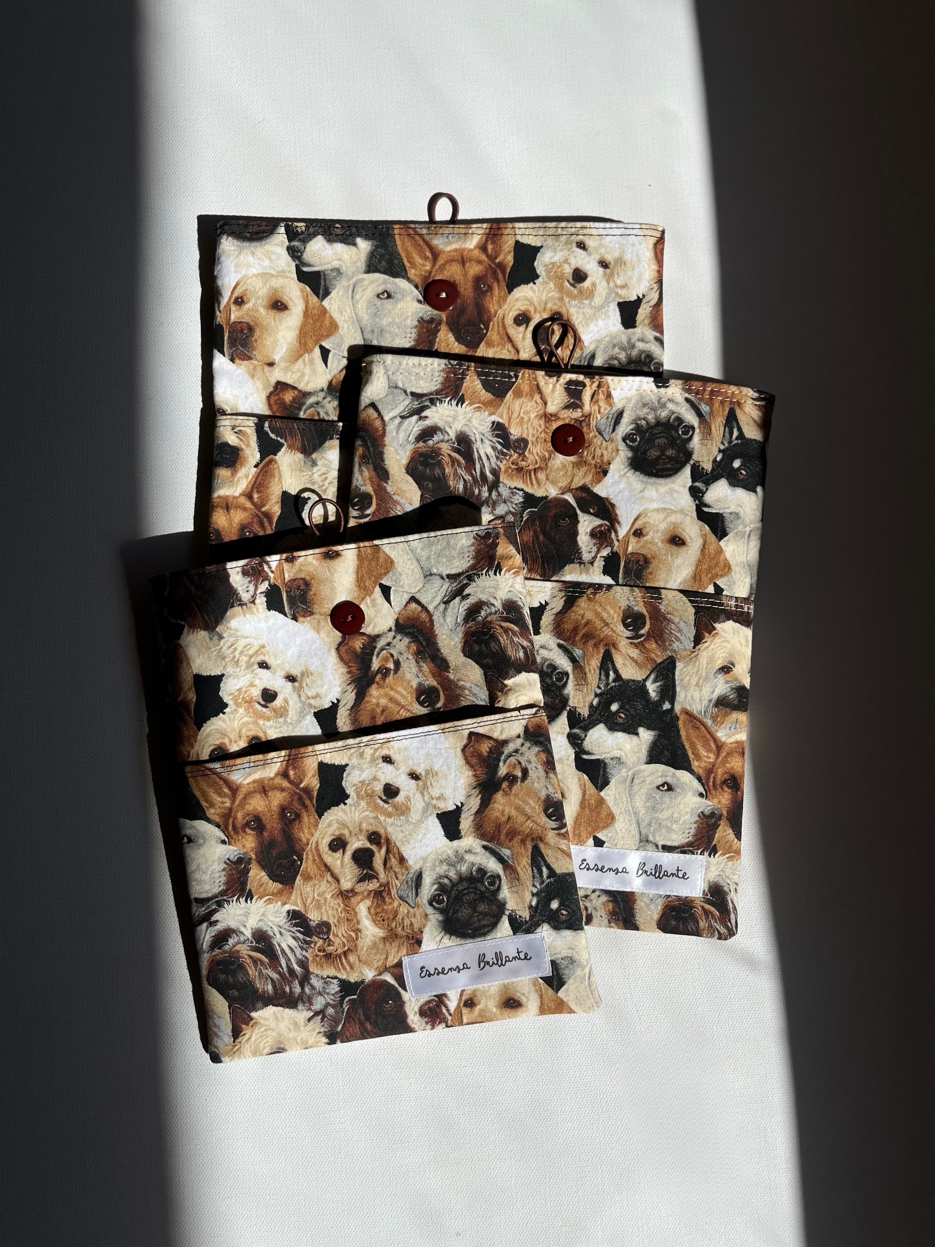Dog Print w Front Pocket Book Sleeve