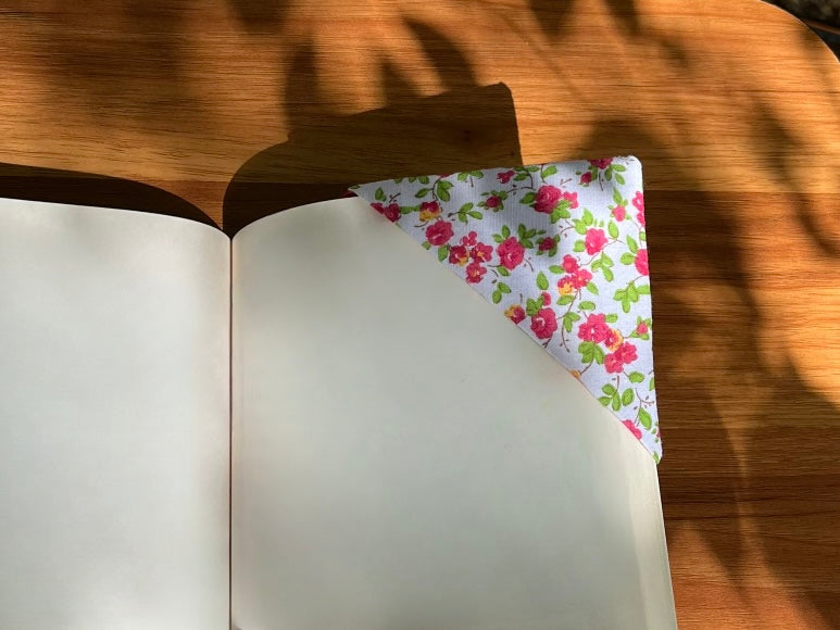 Dark Pink Floral Corner Bookmark