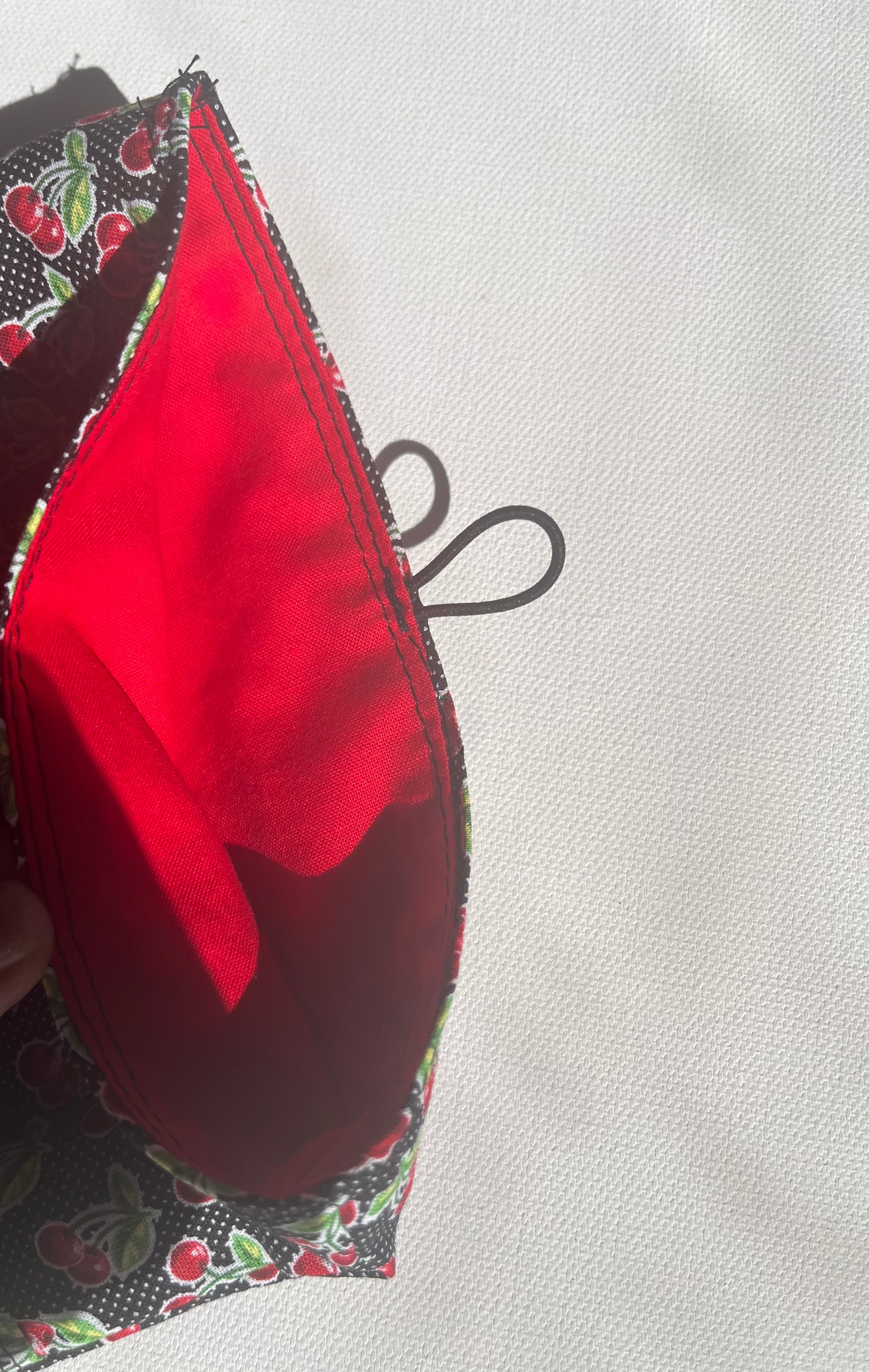 Bitty Cherry Polka Dot w Front Pocket Book Sleeve