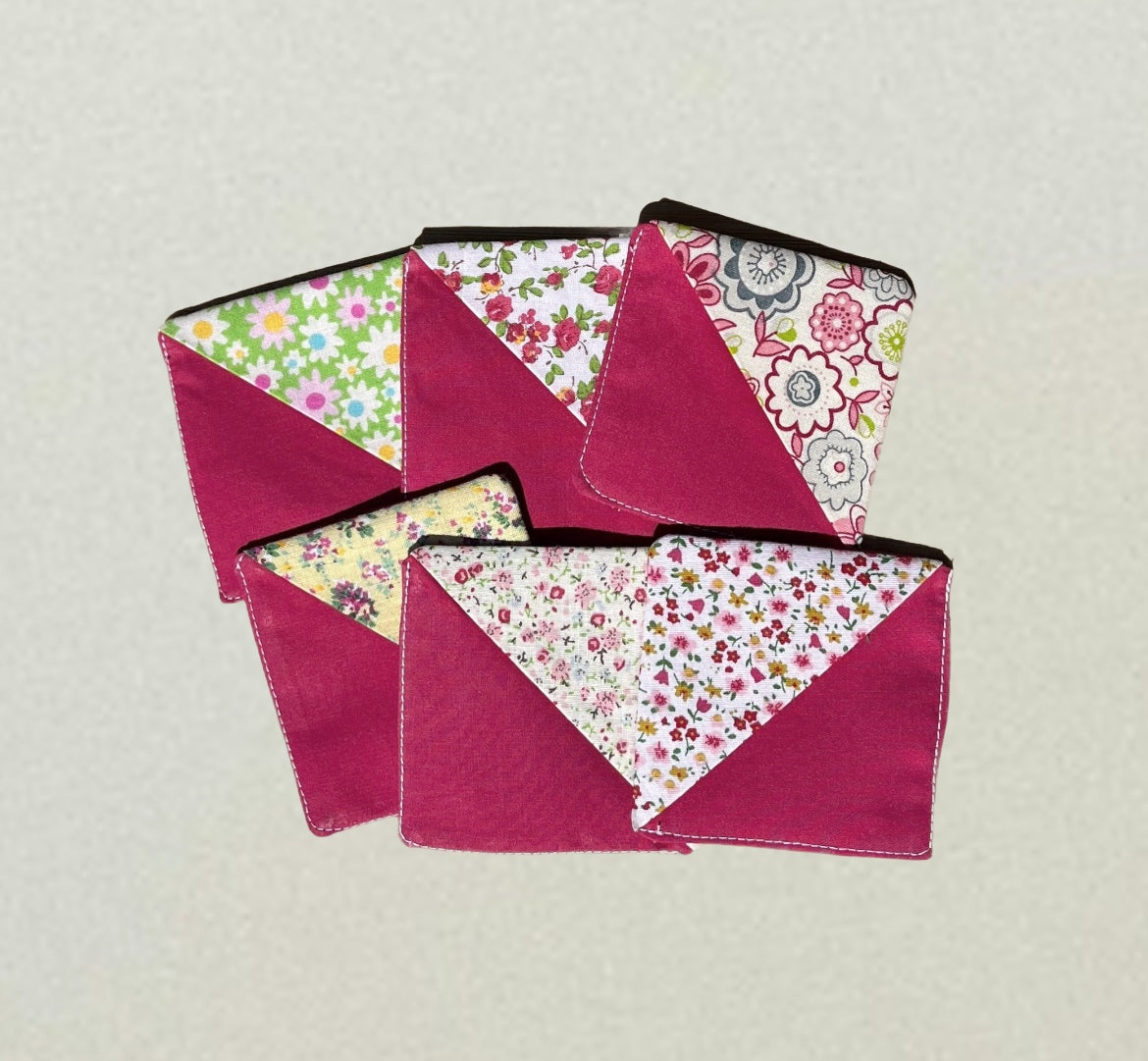 Dark Pink Floral Corner Bookmark