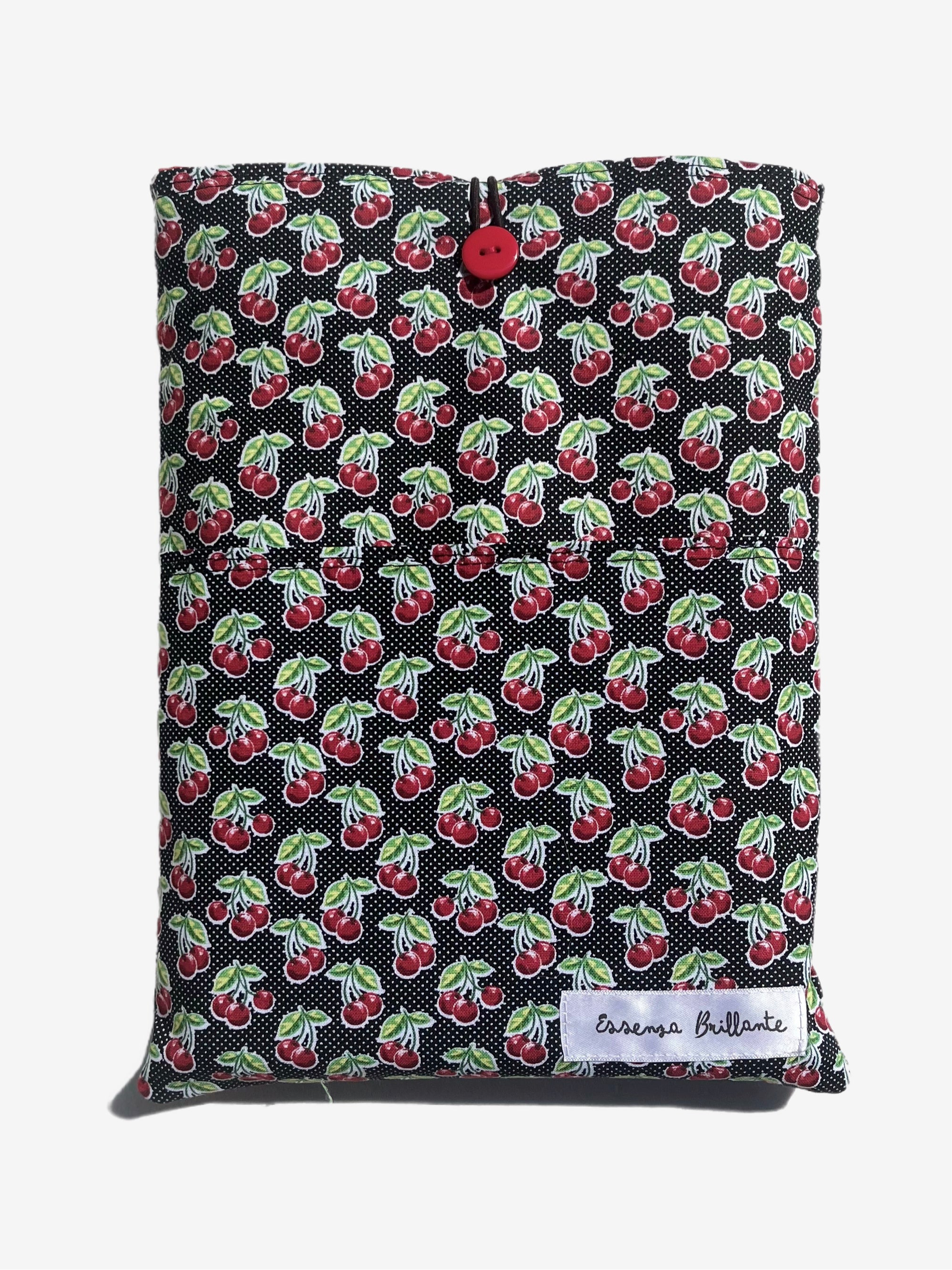 Bitty Cherry Polka Dot w Front Pocket Book Sleeve