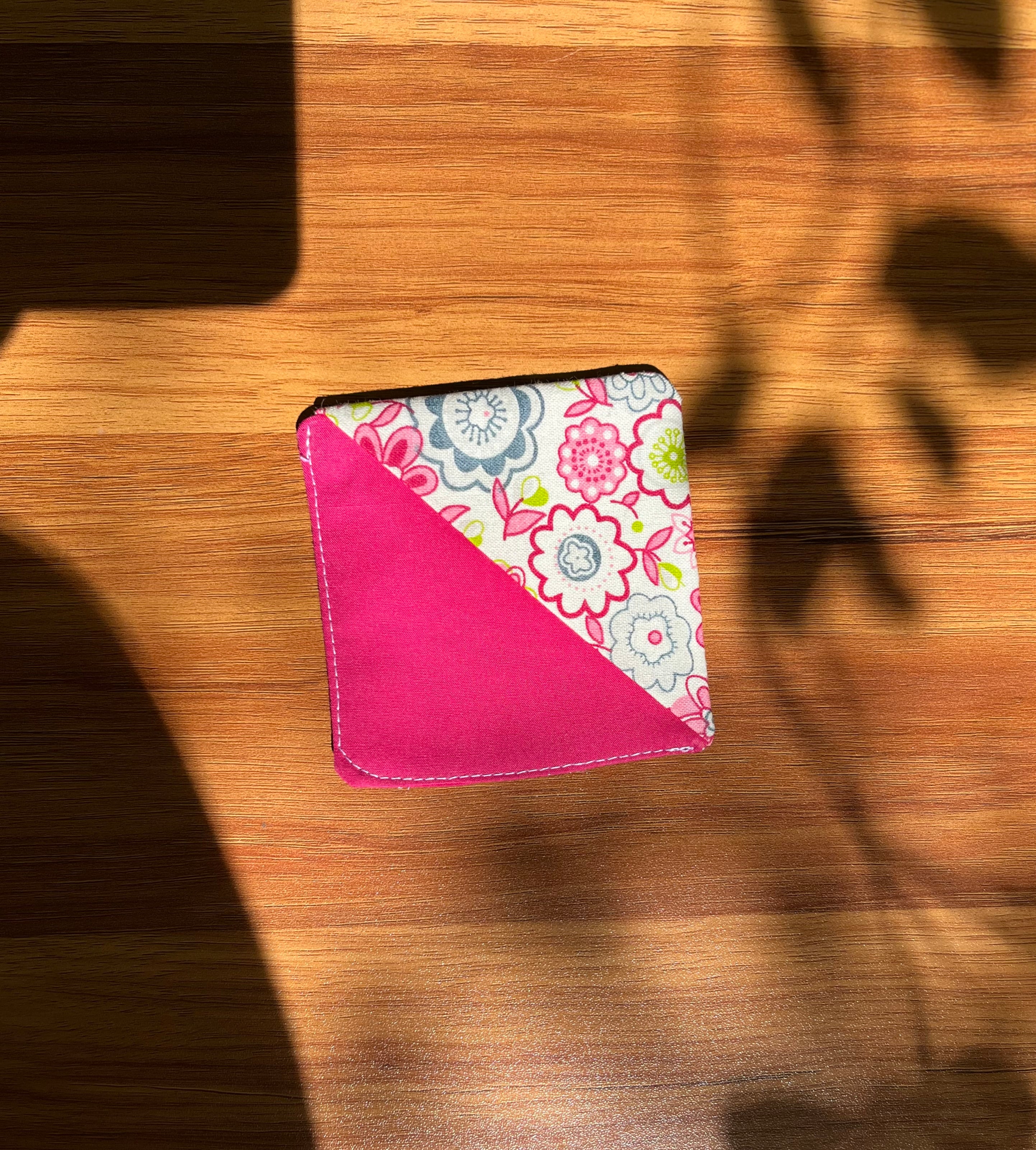 Dark Pink Floral Corner Bookmark