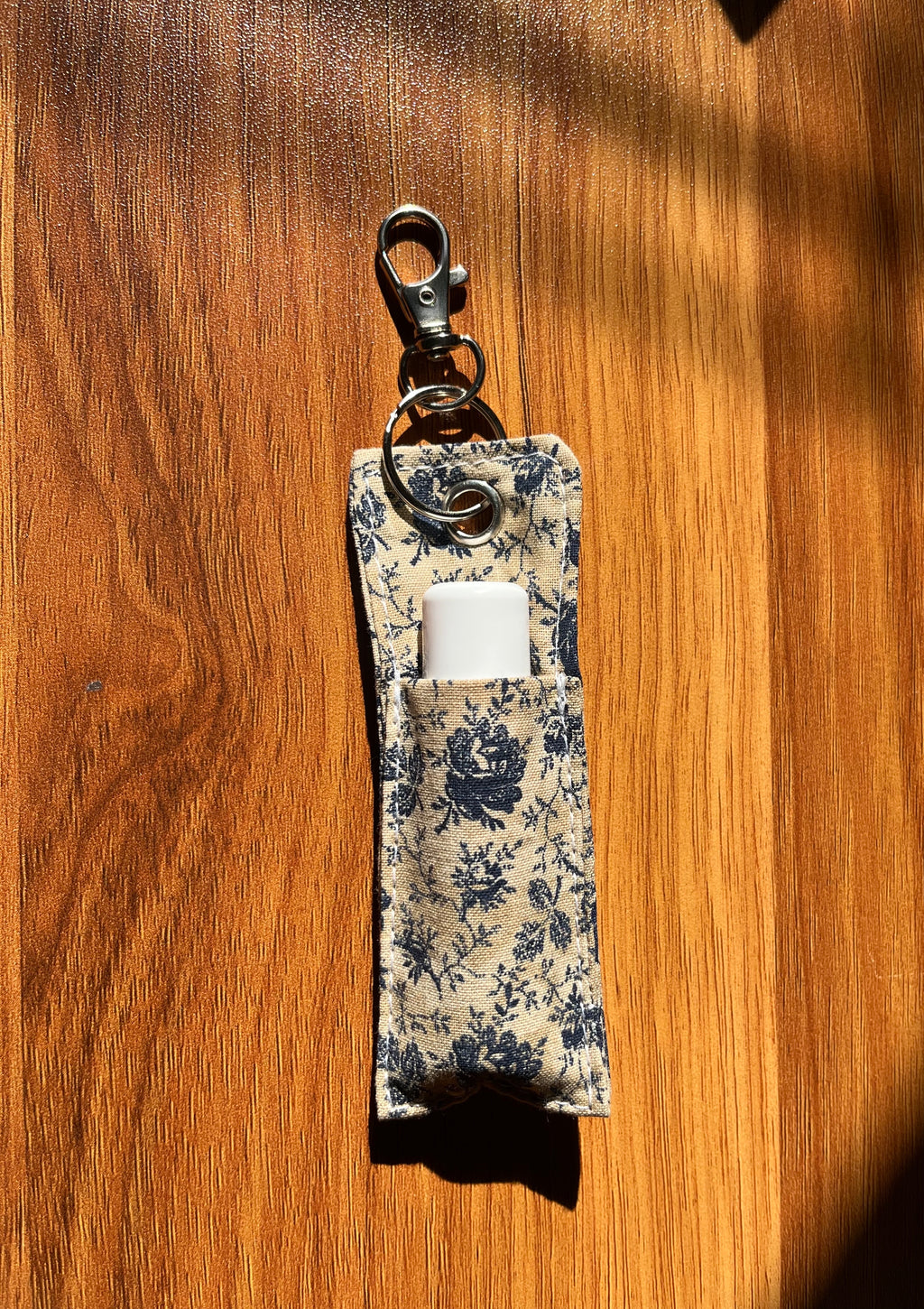 Blue Rose Print Chapstick/Lipstick Carrier
