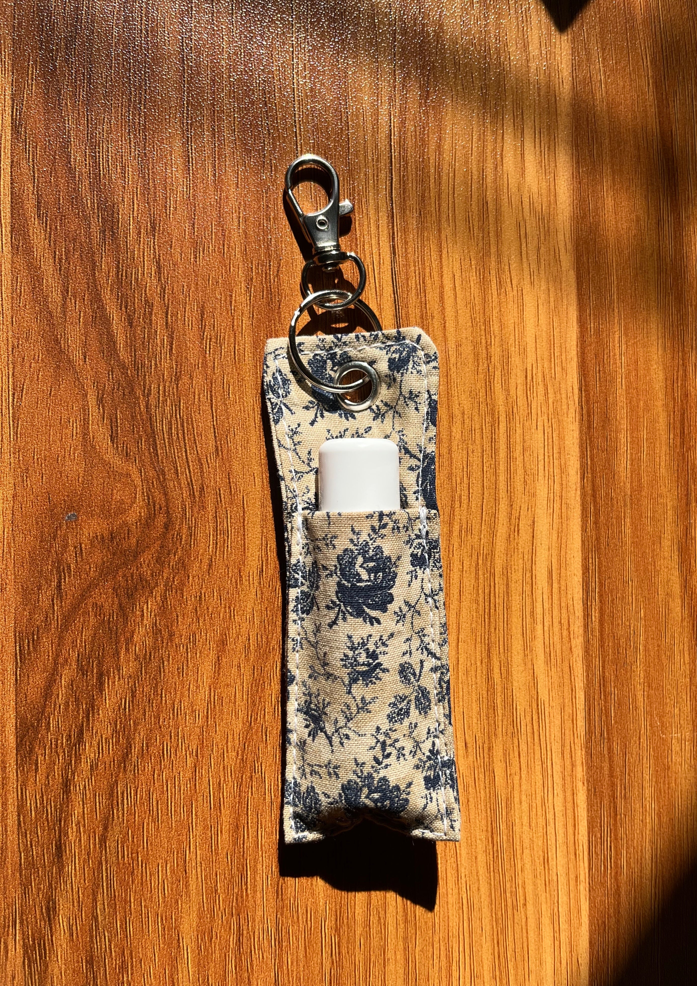Blue Rose Print Chapstick/Lipstick Carrier