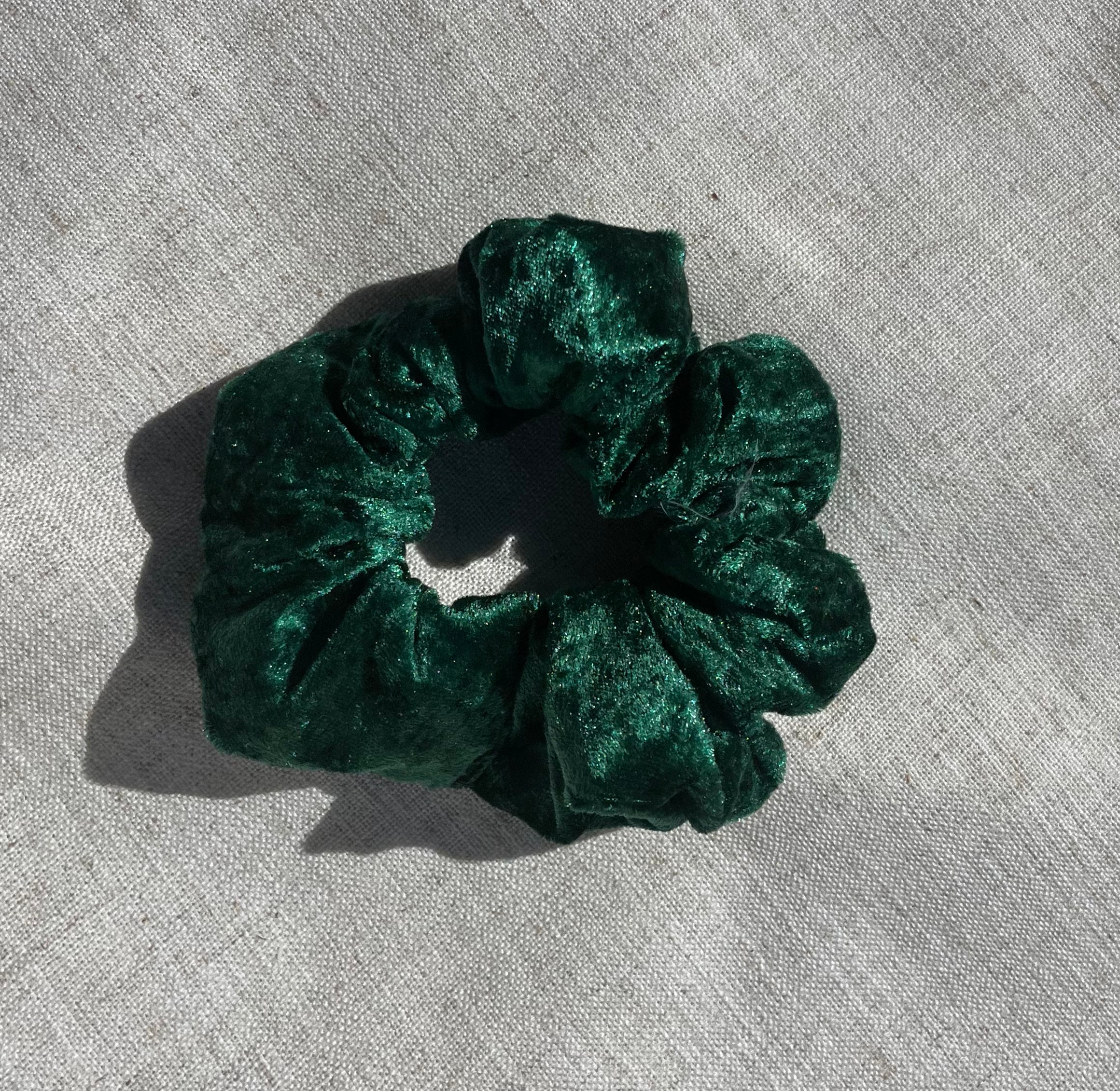 Velvet Green Scrunchie